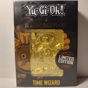 Yugioh Time Wizard Metal Card 24k Gold Plated Ingot Limited Edition Collectible